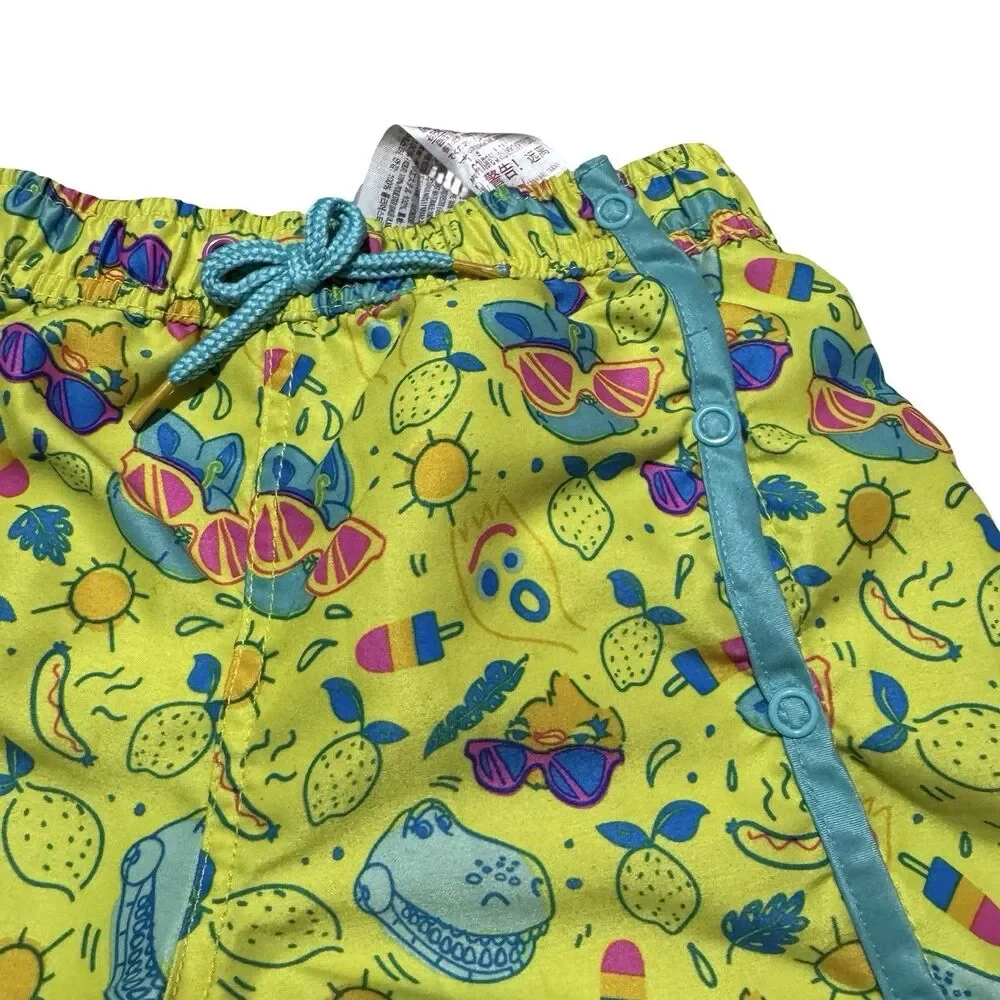 Disney Toy Story Forky Rex Boys' Yellow Swim Trunks size Small